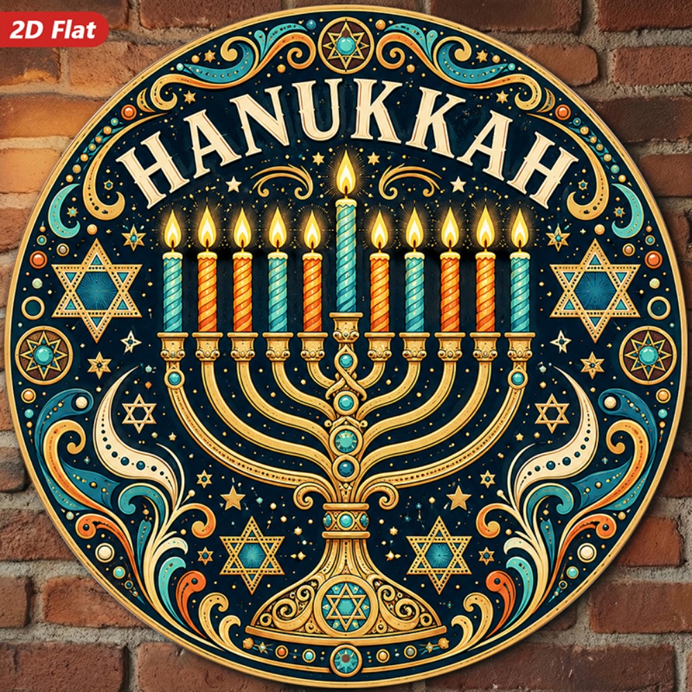Wall Art - CIFBUY ป้ายโลหะติดผนังอลูมิเนียมลายฮีบรู ดีไซน์หรูหรา กันน้ำ ทนทาน สำหรับตกแต่งบ้าน