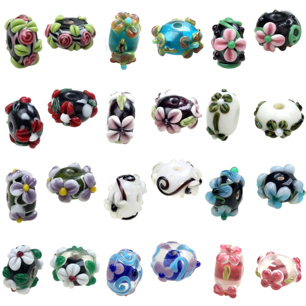 Vase Decor - 2 ชิ้น/ล็อต Boutique Retro แกะสลักกลีบดอกไม้ Lampwork