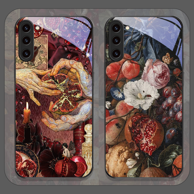 Vase Decor - เคสโทรศัพท์มือถือลายดอกทับทิมสุดหรู ทำจากกระจกนิรภัย สำหรับ Samsung Galaxy S25