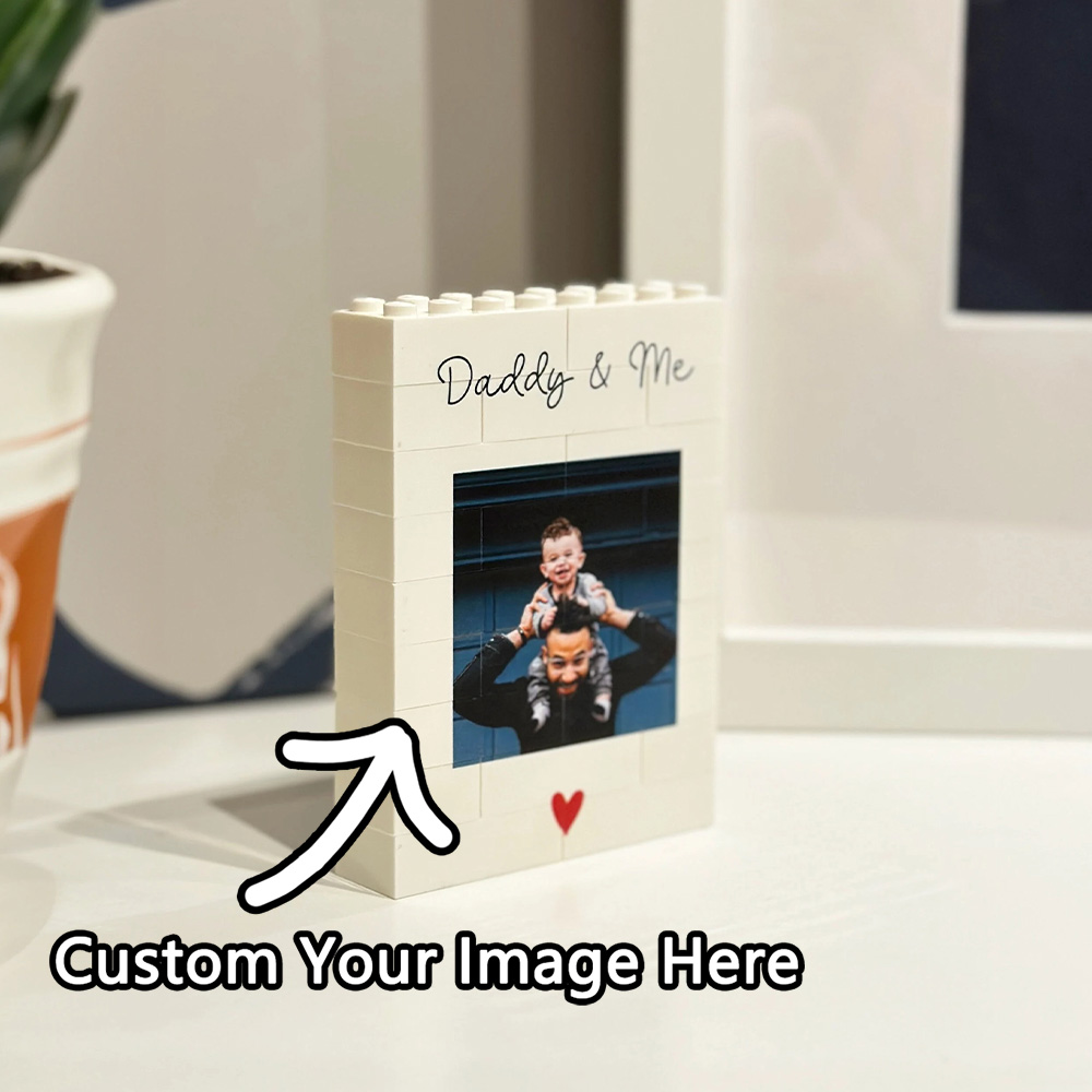 Picture Frame - ของขวัญบล็อกต่อรูปภาพแบบส่วนตัวสำหรับพ่อและฉัน กรอบรูปสไตล์บล็อกต่อแบบกำหนดเองสำหรับคุณพ่อหรือเขา ของที่ระลึกวันเกิด วันคริสต์มาส