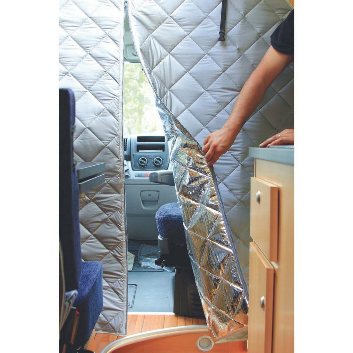 Curtain Curtain - ม่านกั้นรถยนต์สำหรับ Fiat Ducato พร้อมซิป ม่านกั้นความร้อน ม่านกั้นลมสำหรับรถบ้านในฤดูหนาว