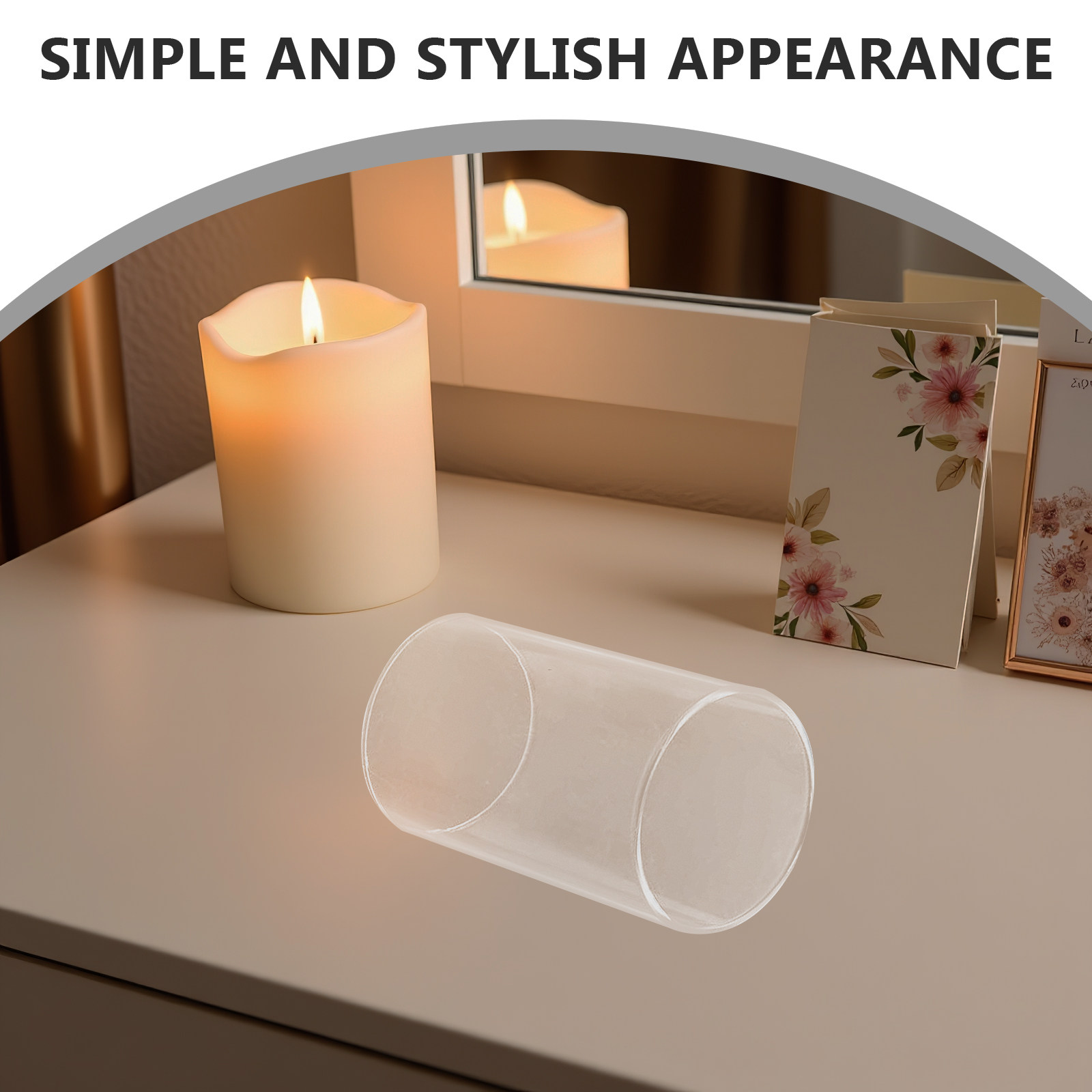 Candle Holder Decor - ที่วางเทียนทรงกระบอกใส สำหรับเทียน ของตกแต่ง ฝาครอบ