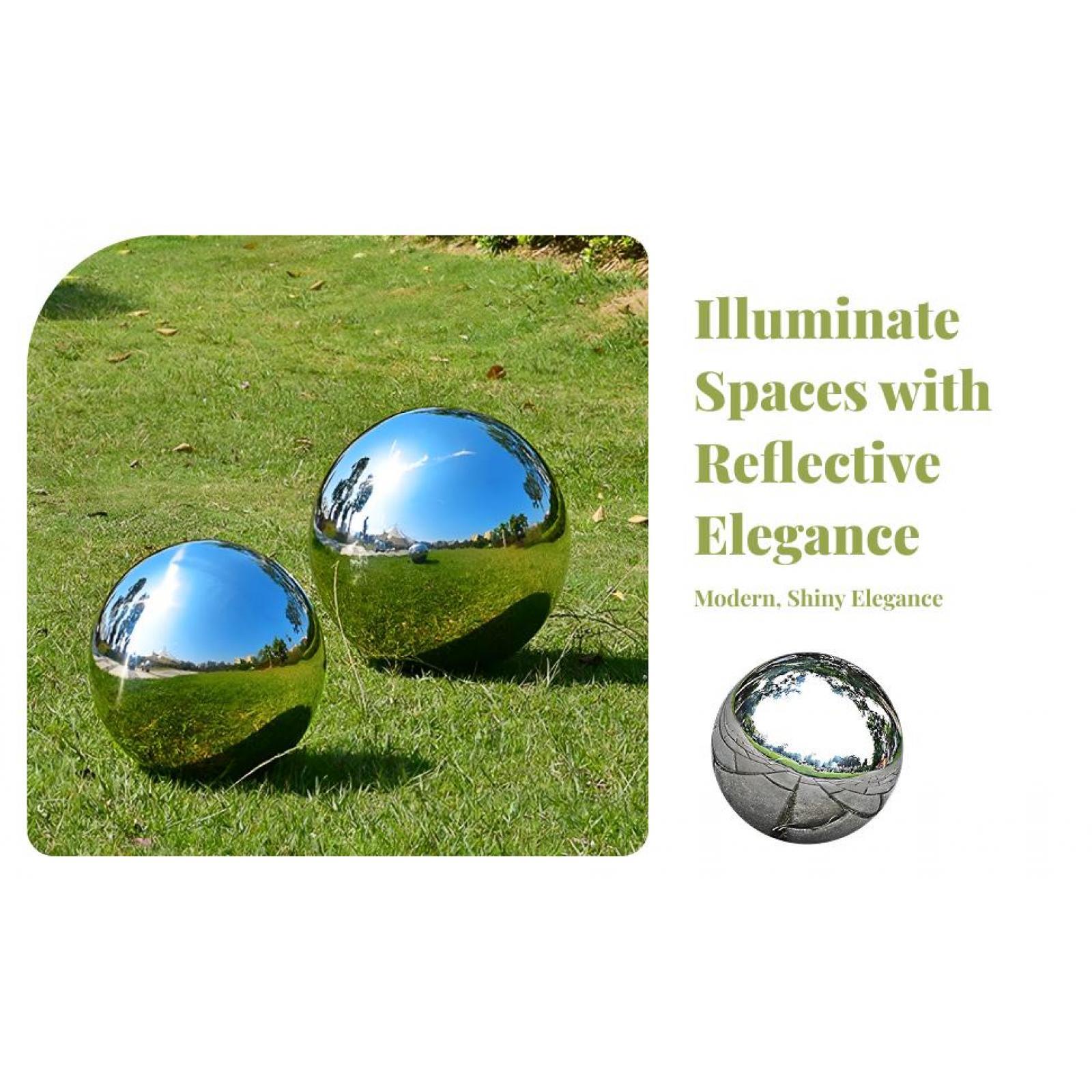Decorative Mirror - ของตกแต่งสวนโลหะ ลูกบอลกระจกสแตนเลสเงางาม อุปกรณ์ตกแต่งสวนกลางแจ้งสำหรับการตกแต่งภายนอก