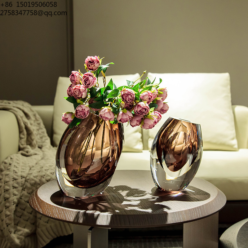 Vase Decor - แจกันแก้วสไตล์นอร์ดิก แจกันดอกไม้ตกแต่งบ้าน ชุด 2 ชิ้น กระถางดอกไม้