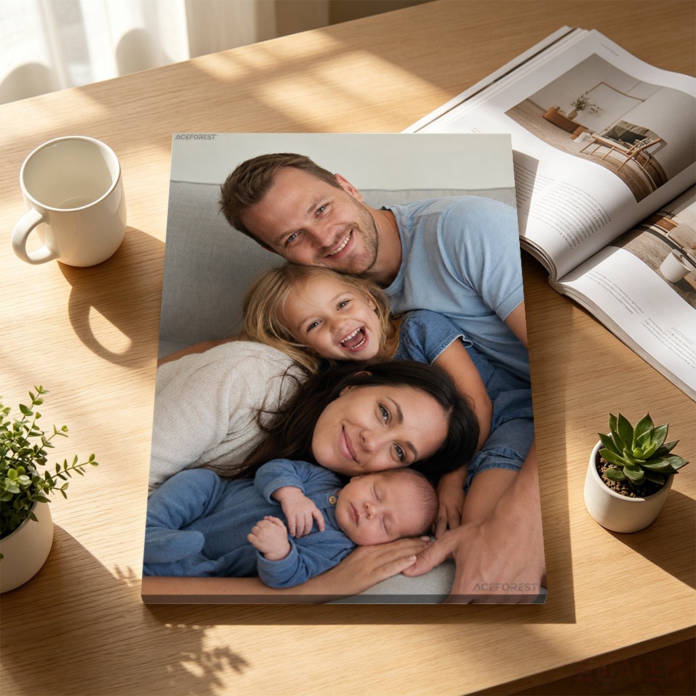 Picture Frame - ภาพพิมพ์บนผ้าแคนวาส 2D แบบปรับแต่งได้พร้อมกรอบไม้ ภาพครอบครัวหรือคู่รักแบบกำหนดเอง พิมพ์เงา ตกแต่งผนังภายในบ้าน