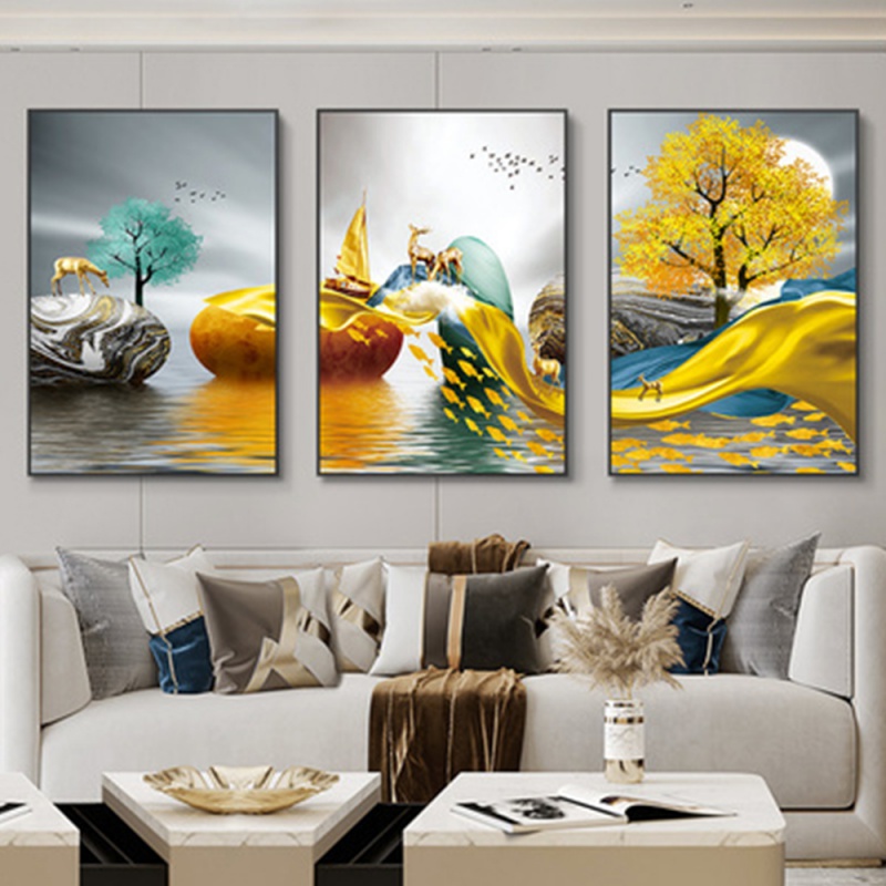 3 ชิ้น/ชุด ภาพพิมพ์ติดผนังแบบไ - Abstract Canvas Set บทวิจารณ์และราคา