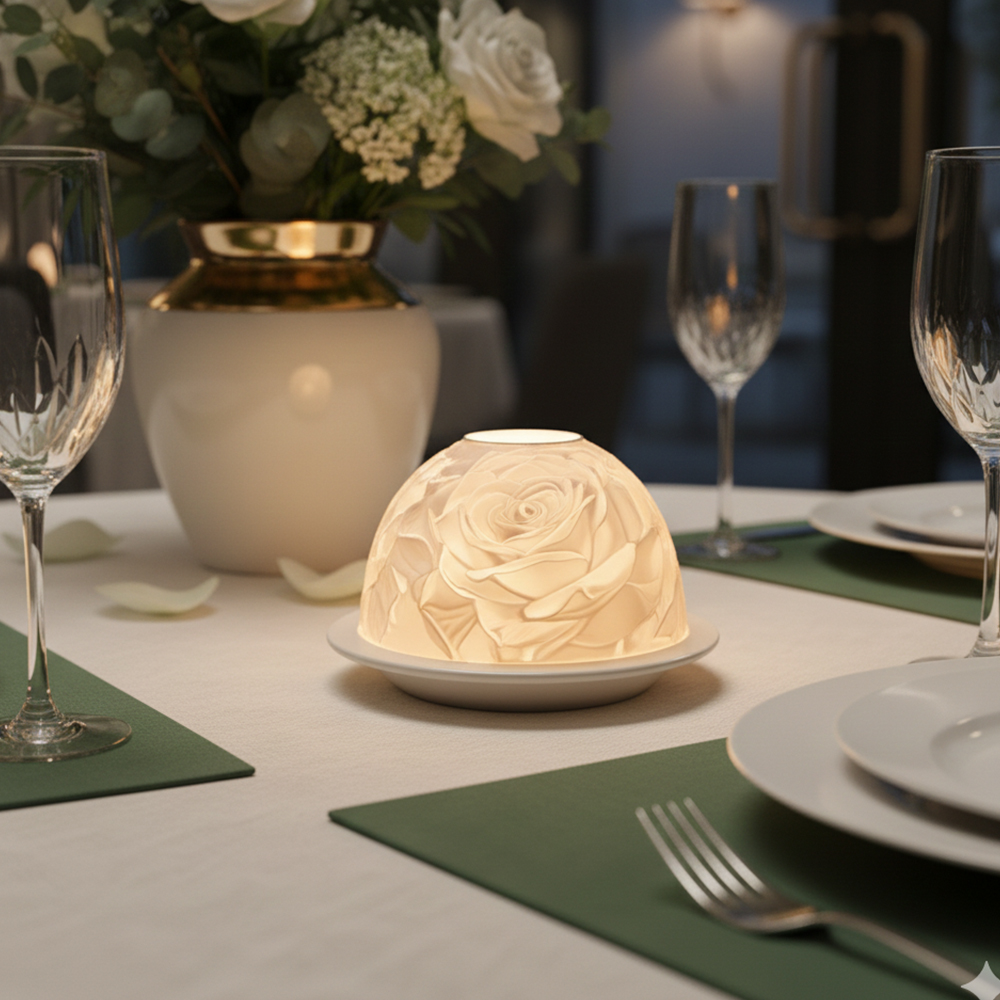เชิงเทียนพอร์ซเลนลายกุหลาบสุดห - Candle Holder Decor บทวิจารณ์และราคา