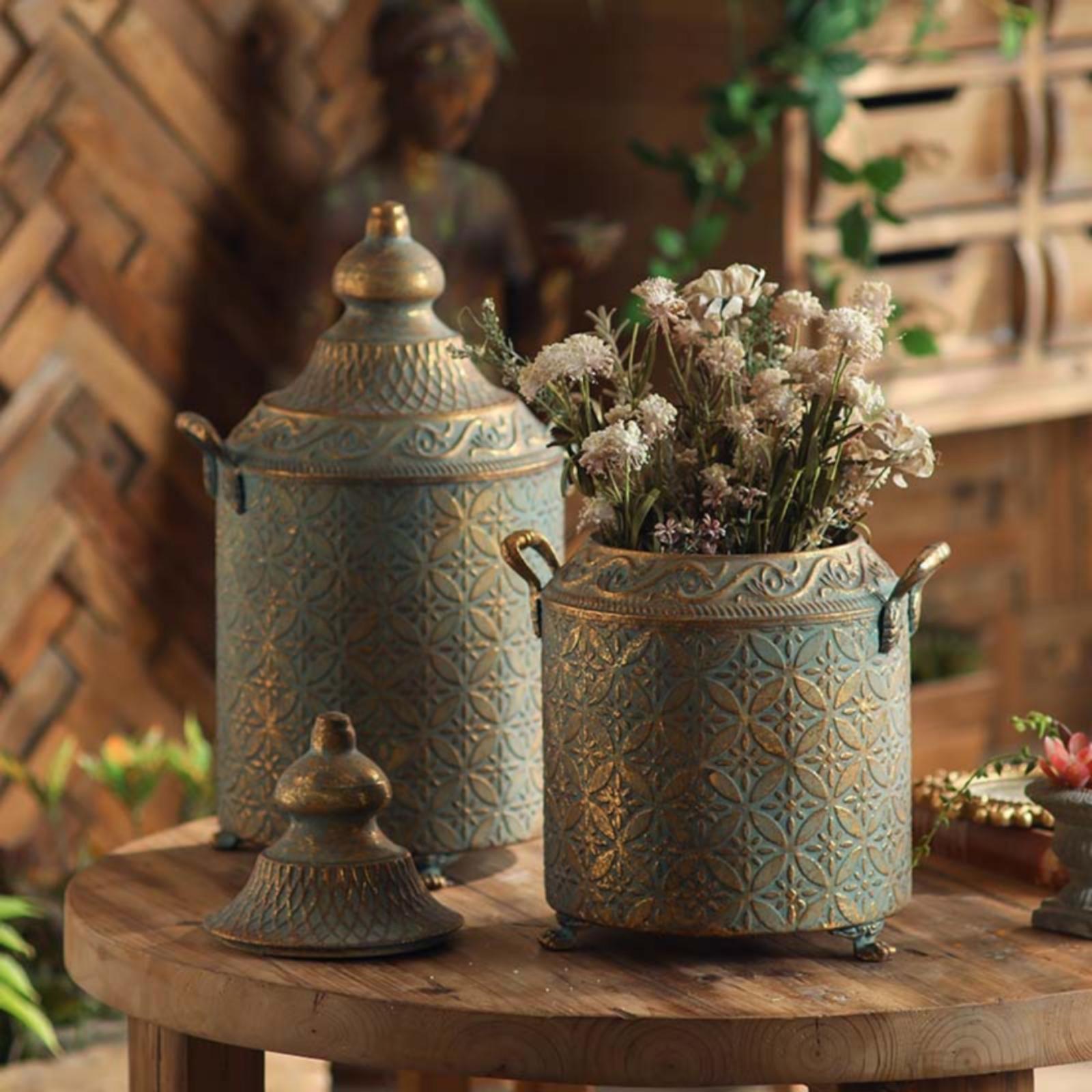 แจกันโลหะตกแต่งผิวพาทิน่า ขนาด - Vase Decor บทวิจารณ์และราคา