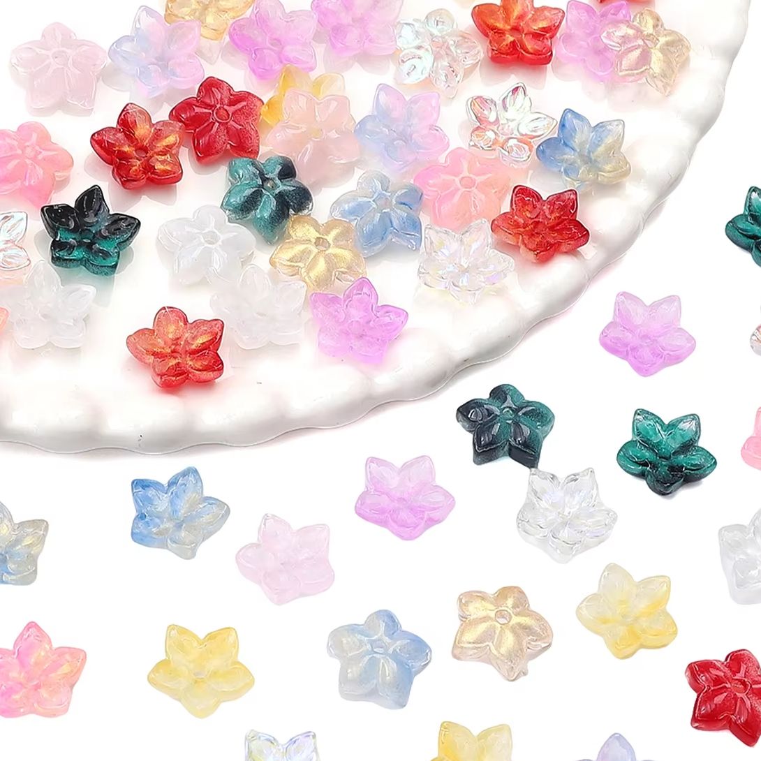 ลูกปัดแก้วรูปดอกไม้ไล่สี 30 ชิ - Vase Decor บทวิจารณ์และราคา