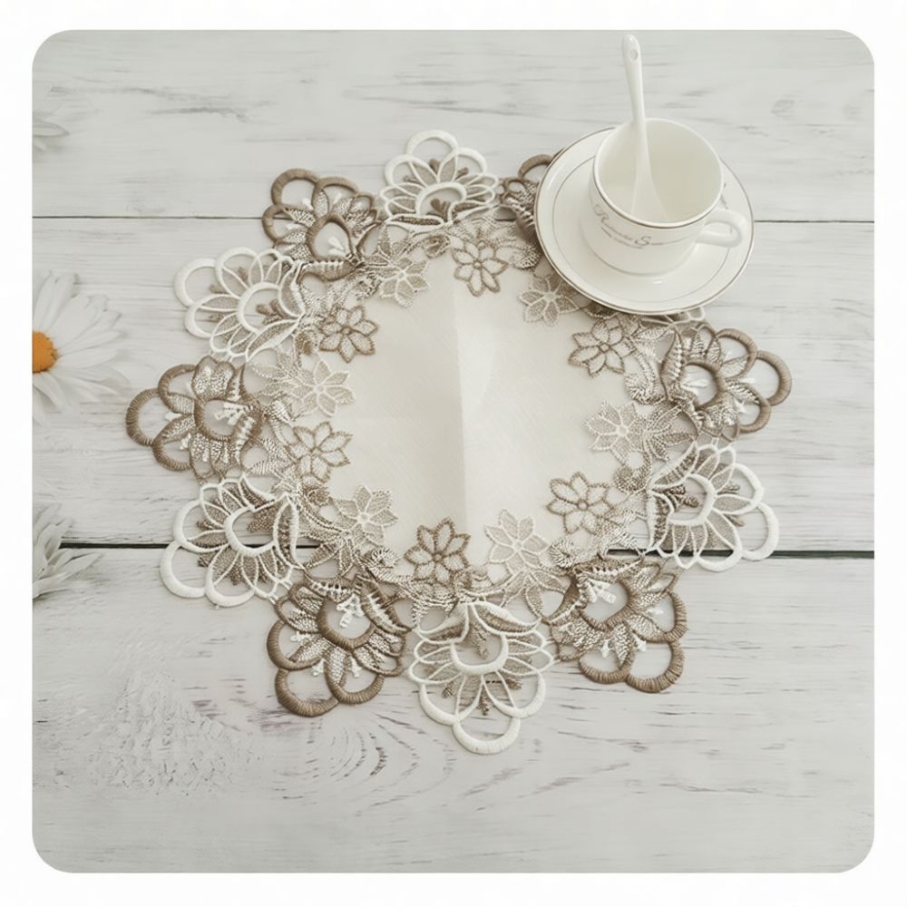 แผ่นรองจานลูกไม้ทรงกลมสุดประณี - Table Runner บทวิจารณ์และราคา