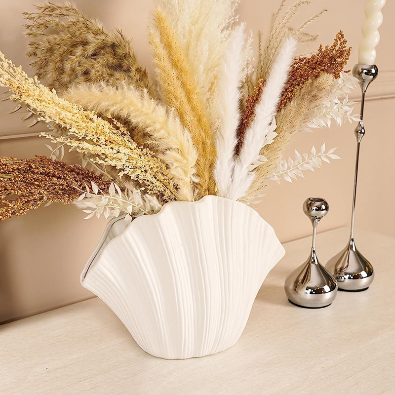 แจกันเซรามิกรูปทรงเปลือกหอยสไต - Vase Decor บทวิจารณ์และราคา