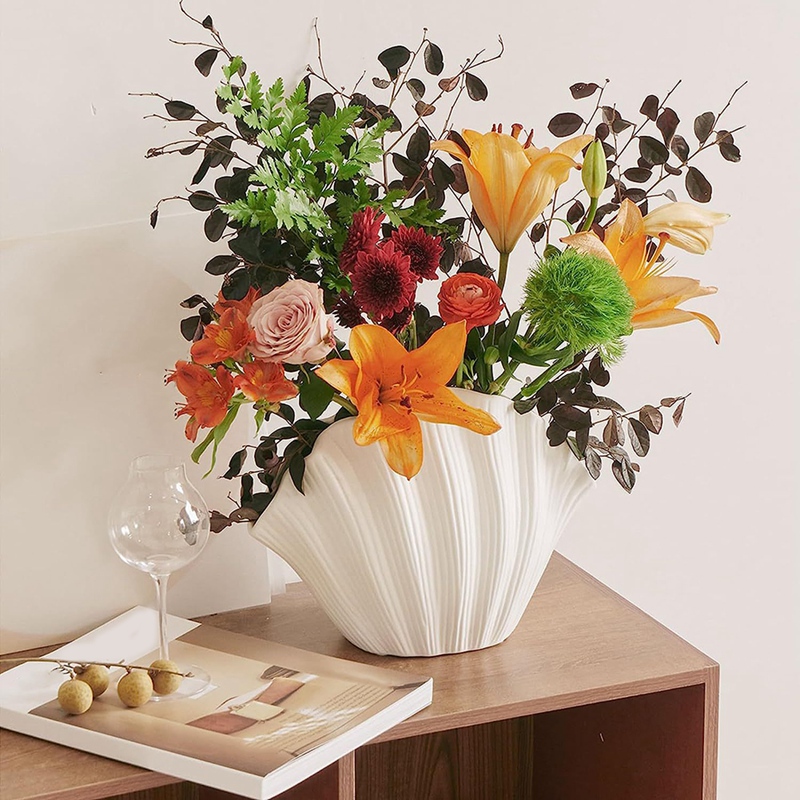 แจกันเซรามิกรูปทรงเปลือกหอยสไต - Vase Decor บทวิจารณ์และราคา