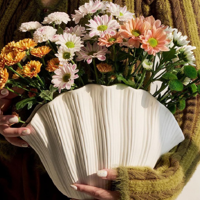 แจกันเซรามิกรูปทรงเปลือกหอยสไต - Vase Decor บทวิจารณ์และราคา