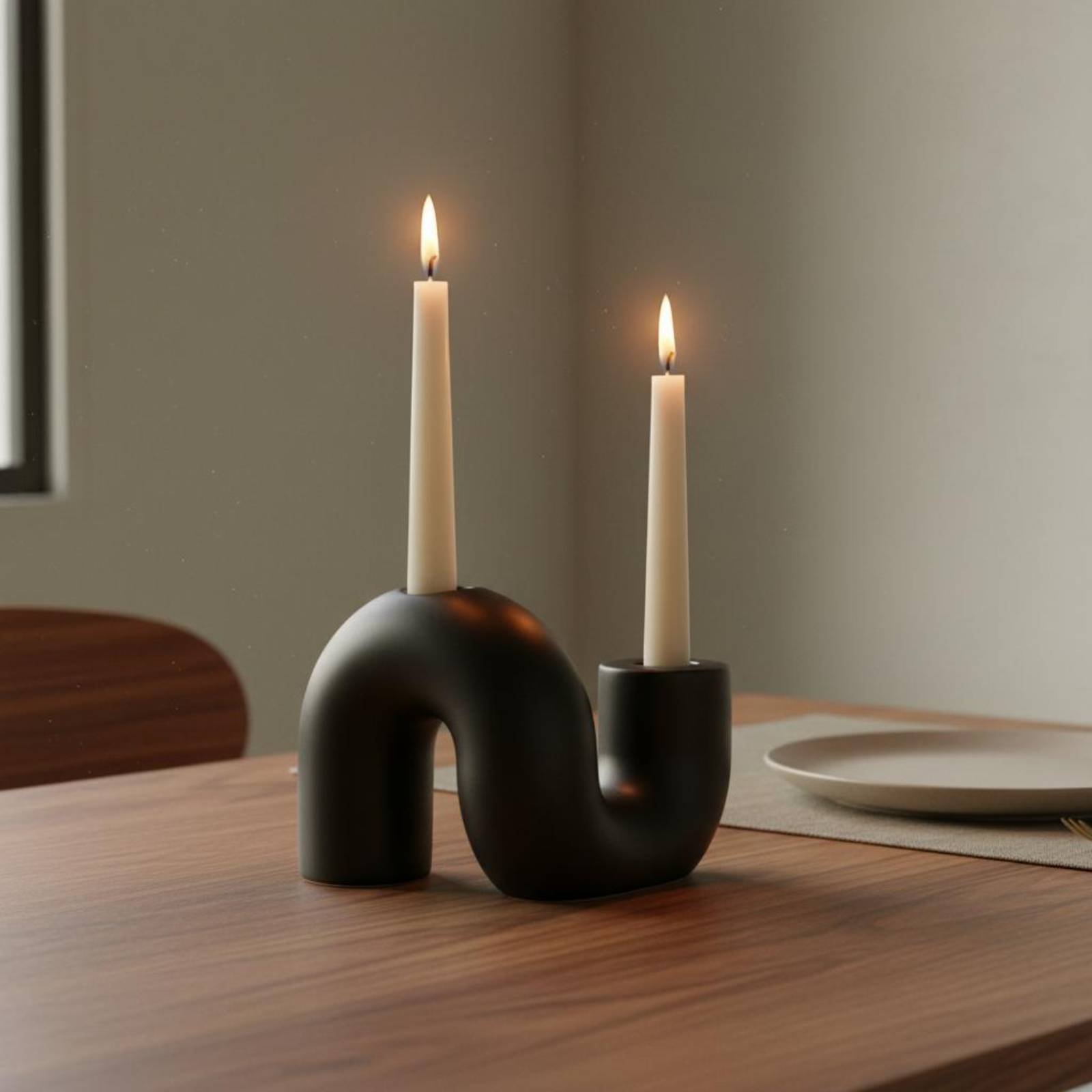 ที่วางเทียนเซรามิคทรงโค้ง ดีไซ - Candle Holder Decor บทวิจารณ์และราคา
