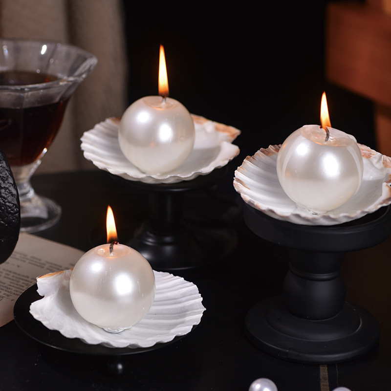 เทียนไขมุกทรงกลมสวยหรู พร้อมฐา - Candle Holder Decor บทวิจารณ์และราคา
