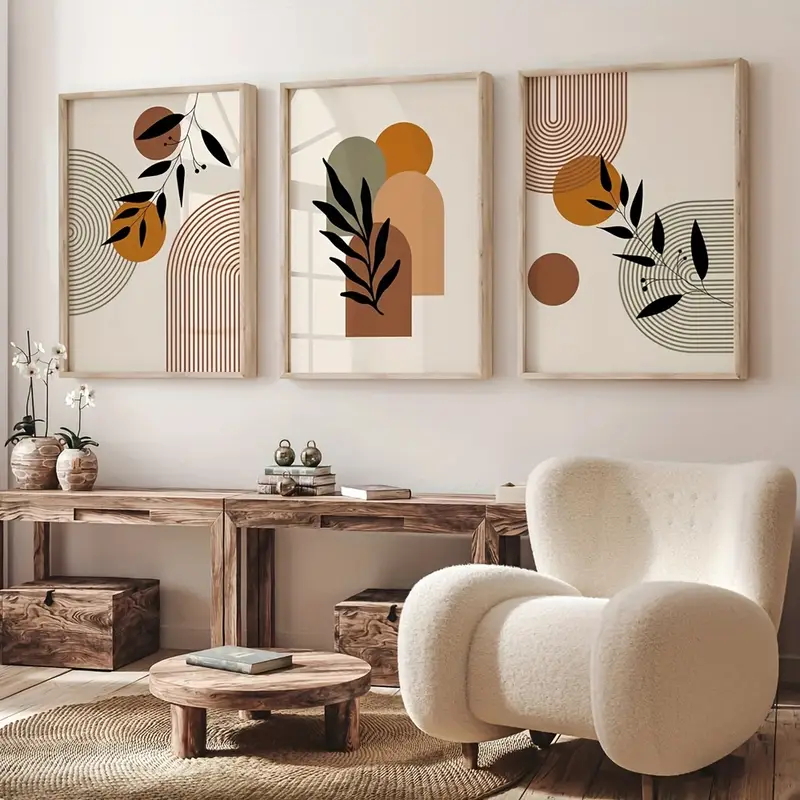 3 ชิ้นโปสเตอร์นามธรรมรูปทรงเรข - Abstract Canvas Set บทวิจารณ์และราคา